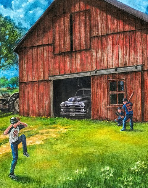 Bull on Wood oil painting by Shannon Webster